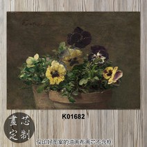 꽃그림액자 프랑스 화가 예술 미세분사 프린트 빈티지 고선명 그림 Latour정물 고전 화초 레스토랑, C13-28inch50x70cm