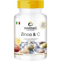 Warnke vital substances 아연 비타미나 C- 비타미나 C 300mg- 아연 5mg -250 캡슐 | Warnke 생명 물질, 1개