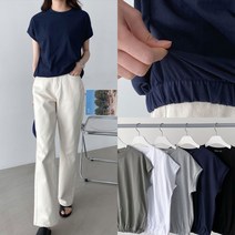 멋쭈 테마 허리밴딩 시보리 반팔티 5color