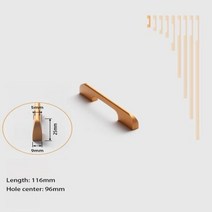 바가구 MECANS가구 긴 손잡이 캐비닛 당김 서랍 옷장 T 바 금 주방, W4002Y-96mm