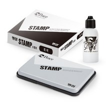 피스코리아 스탬프패드 + 잉크 세트, 검정, 2세트