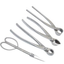 소나무 분재가위 세트 원예용 정원관리 가지치기 도구, 스테인리스 스틸 4종 세트