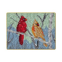 귀여운 패턴 래치 후크 키트 DIY 깔개 만들기 카펫 자수 재봉 키트 Decors, 앵무새, 52x38cm, Woolens