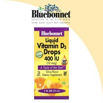 블루보넷 뉴트리션 액상 비타민D3 드랍 천연감귤향 천연비타민 400IU 30ml