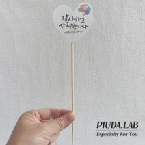 메세지픽 하트 감사하고사랑합니다 흰색/화분장식