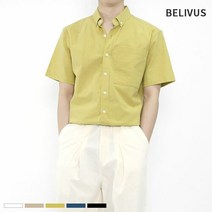 빌리버스 남성 반팔 셔츠 BBI056 남자 무지 포켓 여름 일반핏 남방