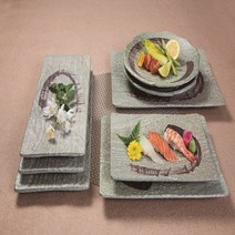 업소용 멜라민그릇 설빔 횟집 스시집 붓터치모양, 2.돌직사각접시
