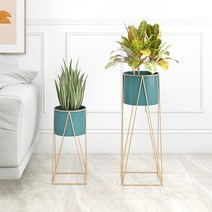 [해외직구] 북유럽 스탠드 화분 받침대/철제 진열대 정리대 거치대, 대형, 골드