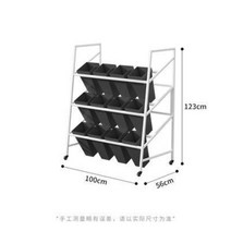 꽃 진열대 꽃다발 이동식 사다리 다층 꽃집 양동이 스탠드 플로어 스탠딩, 02.3겹흰색프레임검은색물통꽃물통12개포함