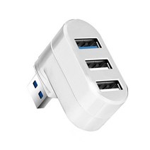 USB 허브 3.0 어댑터 회전 고속 U 디스크 리더 분배기 3 포트 2.0 컴퓨터 PC 노트북 Mac 미니 액세서리, 하얀, 02 white