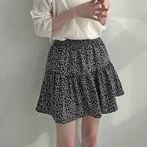 퍼니걸스 6083 밴딩 플라워 캉캉 플레어 미니 스커트