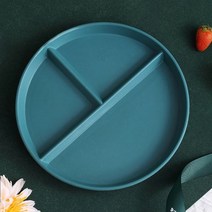 음식 과일 샐러드용 3 그리드 서양식 구획 플레이트 밀 밀짚 다이어트 식사 트레이 주방 식기류, C