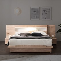 아메리카나베드 란체스 평상형 LED조명 퀸침대, 프레임 단품, 그레이