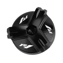 드레스업 호환용 오일캡 YAMAHA YZF R1 R3 R6 YZFR1 1998- YZFR3 - YZFR6 YZFR6S 2006- 바이크 오토바이 CNC 엔진 오일 필러 캡 플매트, [01] R1 Black