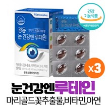 눈건강 루테인 마리골드꽃 추출물 20mg 아연 비타민 A C D E 셀렌 함유 누태인 건강기능식품, 30캡슐 x 3개