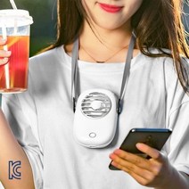 넥밴드 미니 사각 휴대용 목걸이 핸즈프리 선풍기 1200mAh 골프선풍기 목걸이선풍기 탁상용선풍기, 카키