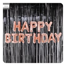 생일파티용품 로즈 남편생일 환갑 벽장식 커튼 소품 HAPPY BIRTHDAY 글자 풍선, 단품, 단품