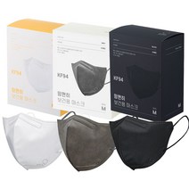 KF94 맘편히 새부리형 마스크 100매 초등학생 성인 특대형, 그레이 소형(S) 50매, 블랙 대형(L) 50매