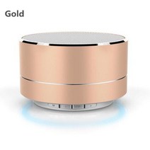 휴대용 효도라디오 A10 금속 미니 무선 블루투스 스피커 서브 우퍼 마이크 TF 카드 MP3 음악 플레이어 호환, 03 gold