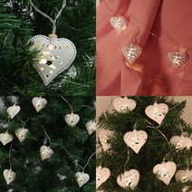 10구 USB LED 하트 X-MAS 가랜드 전구 웜색 2M 크리스마스장식품 LED전등 크리스마스트리장식