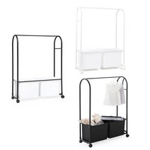 아이팜 룩 트롤리 행거 정리함 2단 유아행거, 02.블랙