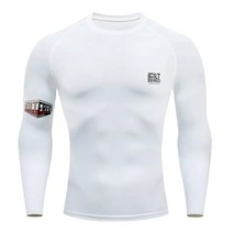 FILTERED 스키니 세트 스포츠 속건복 긴팔 베이스 헬스 달리기 압축바지 유술 방마복, 흰색 상의, XXL