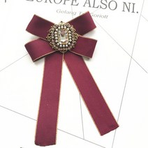 빈티지 헝겊 리본 나비 넥타이 다이아몬드 크리스탈 라인 석 소녀 셔츠 칼라 핀 브로치 학교 유니폼 넥타이 액세서리, 육군 녹색