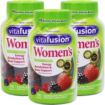 비타퓨전 우먼스 컴플리트 멀티비타민 에너지 메타볼리즘 & 본 서포트 내추럴 베리 구미, 70개입 × 4개