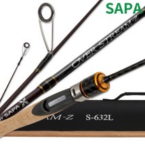 싸파 오버스트림 송어 꺽지 낚시대 쏘가리 낚시대 계류대 쏘가리로드, S-632L
