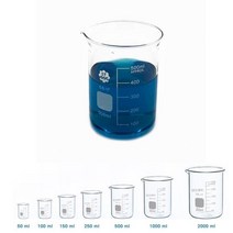 학교 과학 실험실 가열용 유리 비이커 눈금 연구용 증류용 학습교구 반응 계량 소품, 50ml