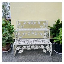 철제 다육이 진열대 화분 받침대 거치대 베란다 카페, MJ018 나비 3종세트 올드화이트