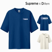 슈프림 정품 5부오버핏반팔 브루슈프림 M~5XL 빅사이즈 남녀공용 반팔티셔츠