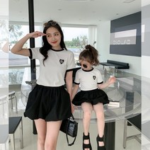 엄마랑 딸 맘커플 봄 여름 모녀 여아 키즈 아동 커플룩 반팔 스커트 투피스 등하원룩