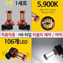 MM 티볼리에어 티볼리아머 H8 타입 확산형 렌즈장착 LED 안개등 2개 1세트