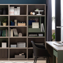 리바트 프레일 600 5단 수납형 책장(11색), 그레이뒷판+화이트인서트+그레이바디