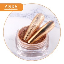 0.5G 미러 버블 글리터 안료 손톱 메탈 핑크 로즈 골드 비누 폼 파우더 스네이크 크롬 더스트 네일 아트 데코레이션 BE1626, ASX6