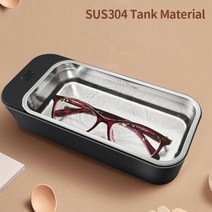 과일초음파세척기 야채세척기 농산물 식품 미니 초음파 세척기 450ml 42kHz 보석 안경, black+AU