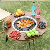 캠핑 테이블 화로대 캠핑 숯불 바베큐 테이블 접이식 코스트코, 바베큐테이블+트레이+네트+수납가방 고급6종세트, 1세트