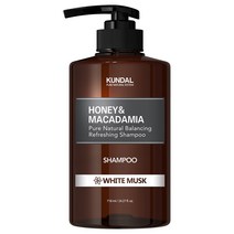 쿤달 허니 앤 마카다미아 네이처 샴푸 화이트머스크향, 718ml, 1개