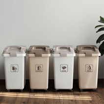 원터치 대용량 손잡이 야외 분리수거함 3p 30L 50L, 솔보휴지통30L(아이보리3p)
