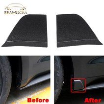 포드 머스탱 Reamocea 2x abs plastic 블랙 자동차 사이드 도어 스커트 펜더 mudapron 커버 트림 포드 머스탱 2015 2016 2017 2018 2019, 없음