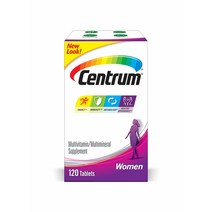 Centrum 여성용 종합 비타민 철분 비타민 D3 비타민 B 및 항산화제 비타민 C 및 E가 포함된 종합 비타민/종합 미네랄 보충제 글루텐 프리 GMO가 아닌 성분 -, 120 정