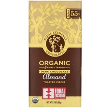 Equal Exchange 유기농 다크 초콜릿 볶은 아몬드 28 oz 80 g 2팩
