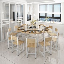 10인식탁 8인 식탁 세트 10인용 12인용 원목식탁 고급 라운드 호텔 개인 방, A 싱글 원탁 1.3m