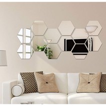 육각 아크릴 거울 욕실 아기방 샤워실 화장실 브론즈 골드 공주 벽거울 시공 흡착식 안전, 육각거울 금색(63x110x126mm)