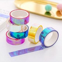 홀로그램 영롱 마스킹 테이프 반짝 다꾸 오로라 폴꾸, 블루SB004516
