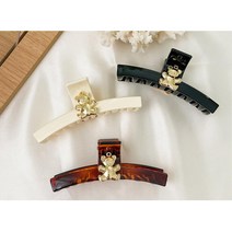 헤어 사각 스퀘어 여자 번스타일 곰돌이 금속핀 실핀