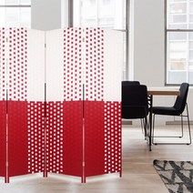 에코팩토리 인테리어 파티션 핸드메이드 라탄 칸막이 공간분리 가벽, [D-특대형]180x200cm투톤:레드