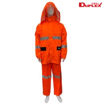 (모두팜) 작업우의 배달우의 레인코트 우의바지 형광우의 안전우의 배달우비 방수 방수우비, L, 형광주황