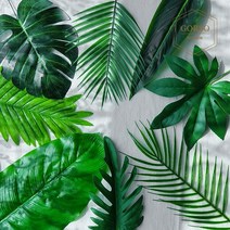 잎사귀 나뭇잎 조화 열대 장식 야자수 코코넛 인테리어 조화 모음, 9.팔각잎